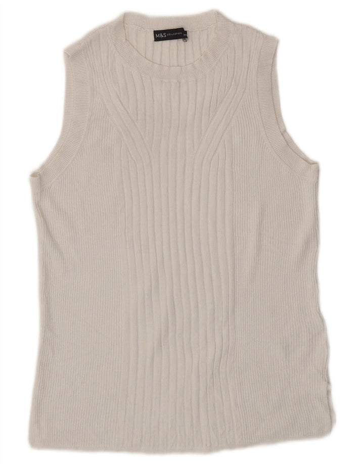 Marks & Spencer Γυναικείο γιλέκο Tank Top UK 14 Large White Viscose