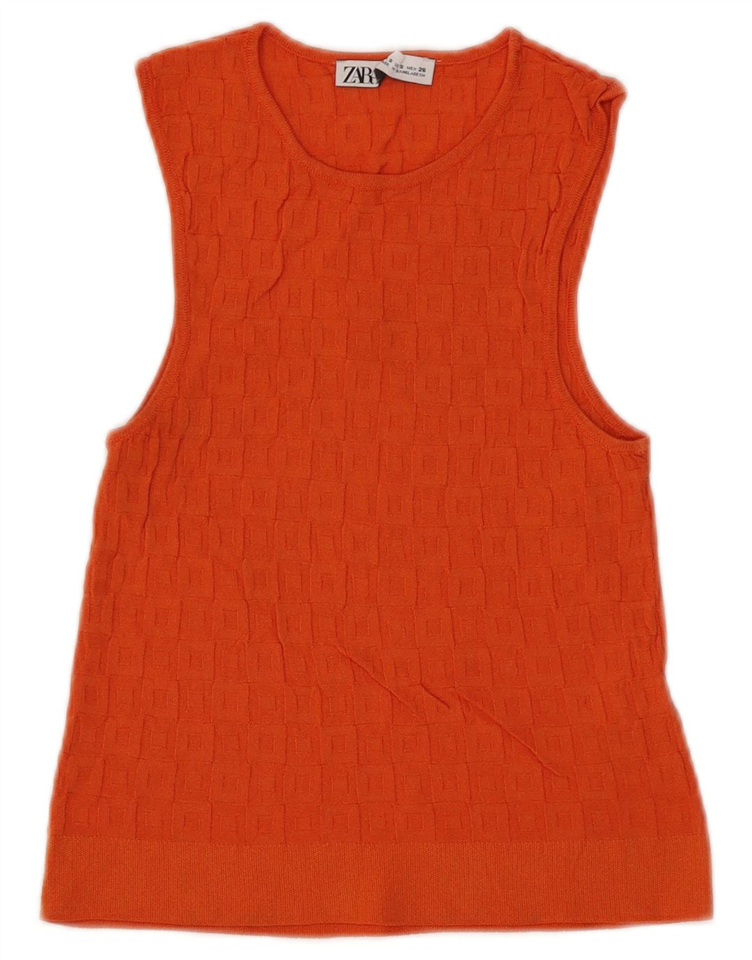 Zara Γυναικείο Crop Vest Top UK 8 Μικρή πορτοκαλί βισκόζη