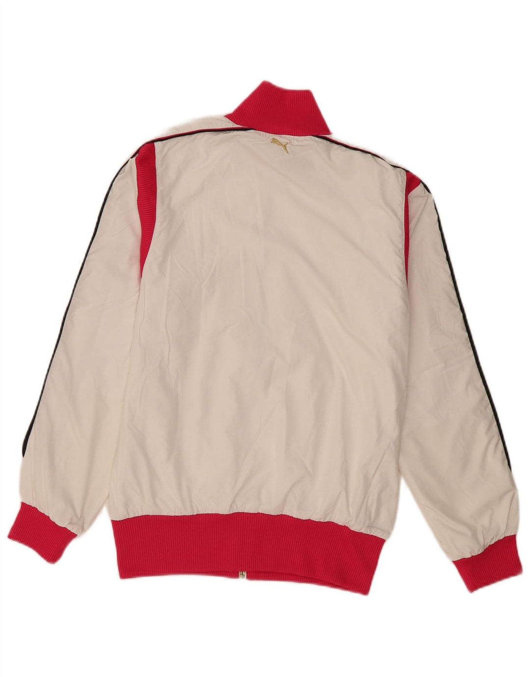 Puma Γυναικεία αθλητική φόρμα Top Jacket UK 10 Small White Colourblock Polyester