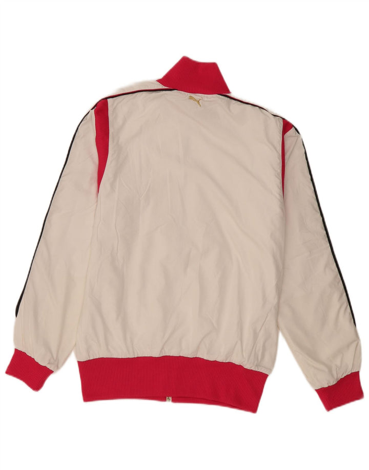 Puma Γυναικεία αθλητική φόρμα Top Jacket UK 10 Small White Colourblock Polyester
