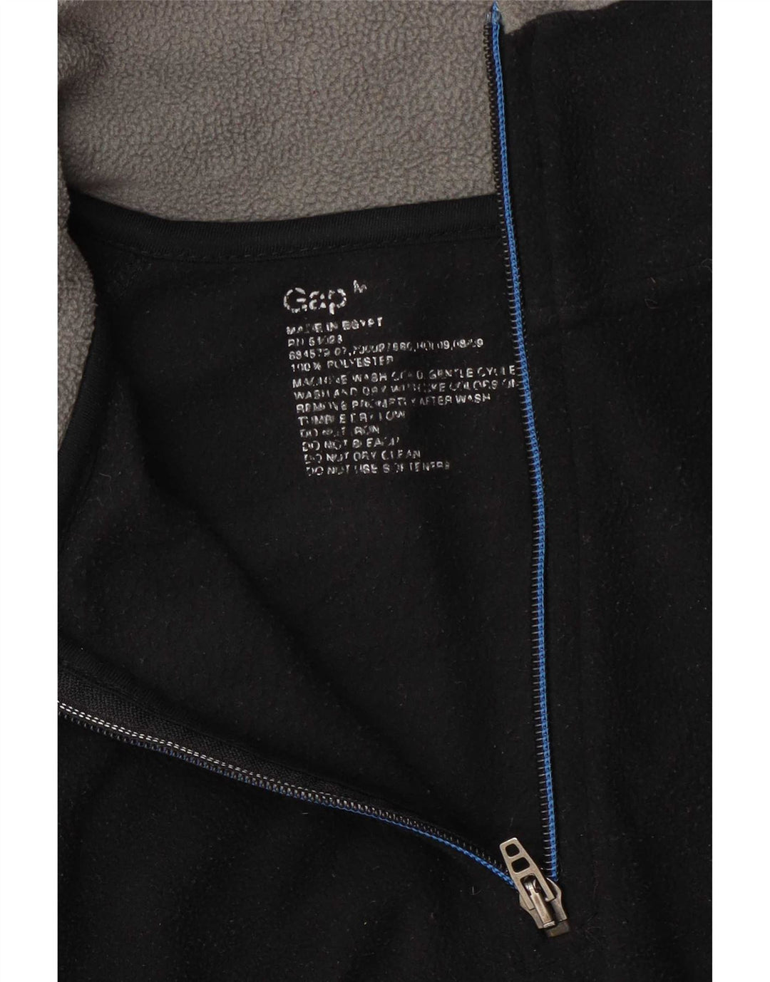 Gap Ανδρικό φερμουάρ με φερμουάρ Fleece Jumper Μεσαίο μαύρο πολυεστέρα