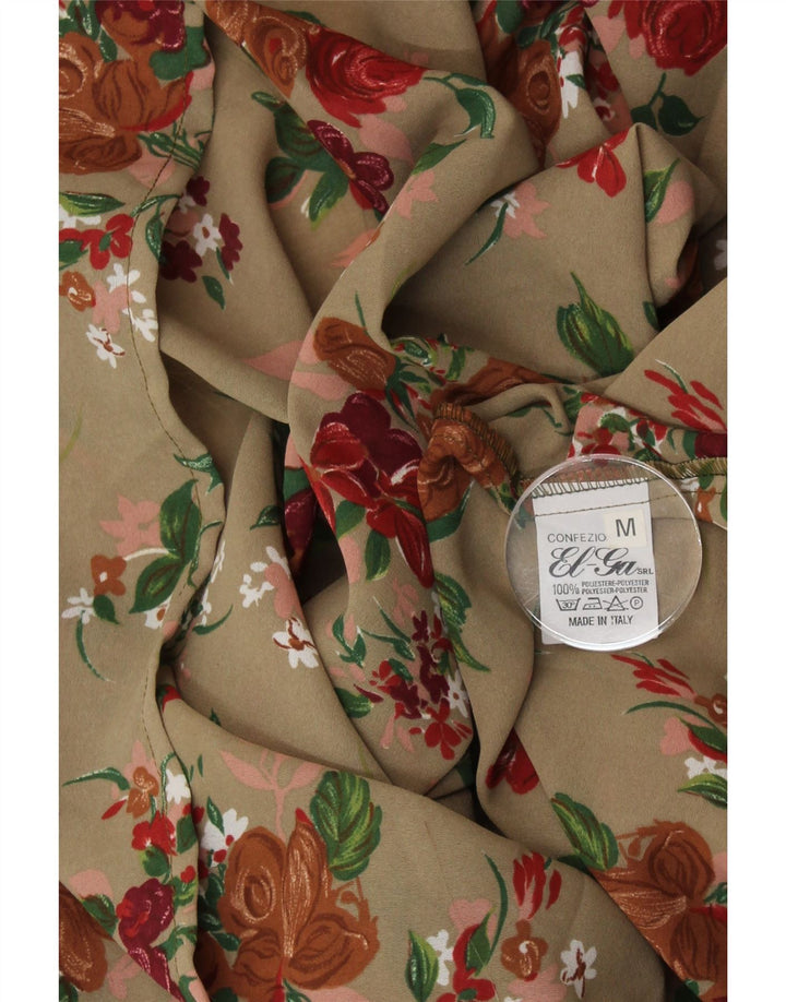 VINTAGE Γυναικεία Φούστα A-Line Medium W28 Beige Floral Polyester