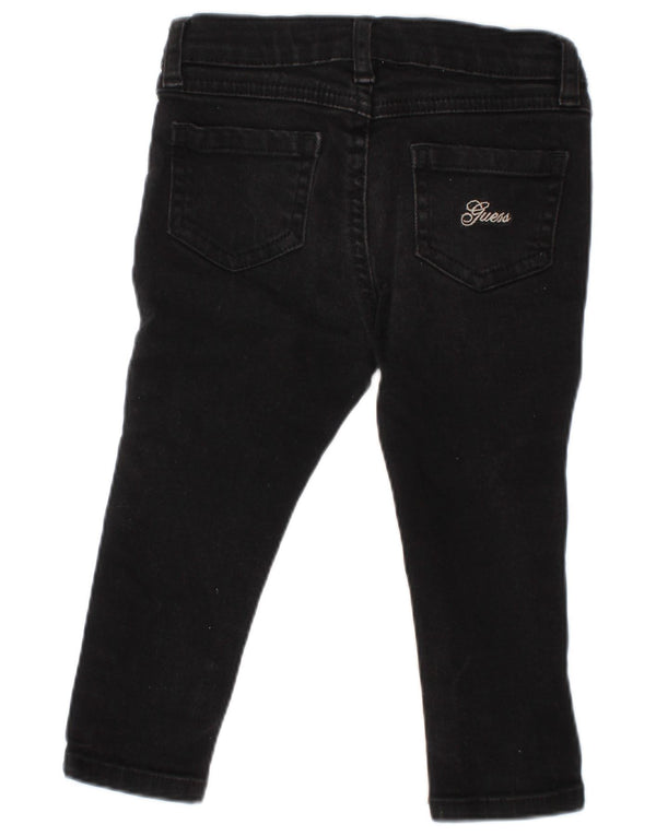 GUESS Baby Girls Skinny Jeans 12-18 μηνών W18 L11 Μαύρο βαμβακερό