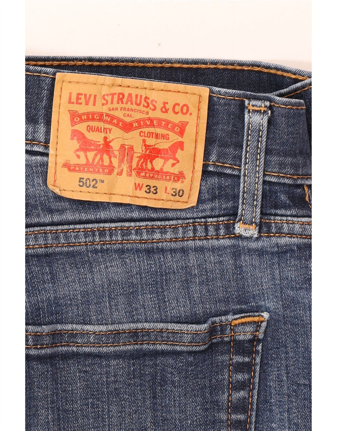 Ανδρικό Σορτς LEVI'S 502 Τζιν W33 Μεσαίο Μπλε Βαμβακερό