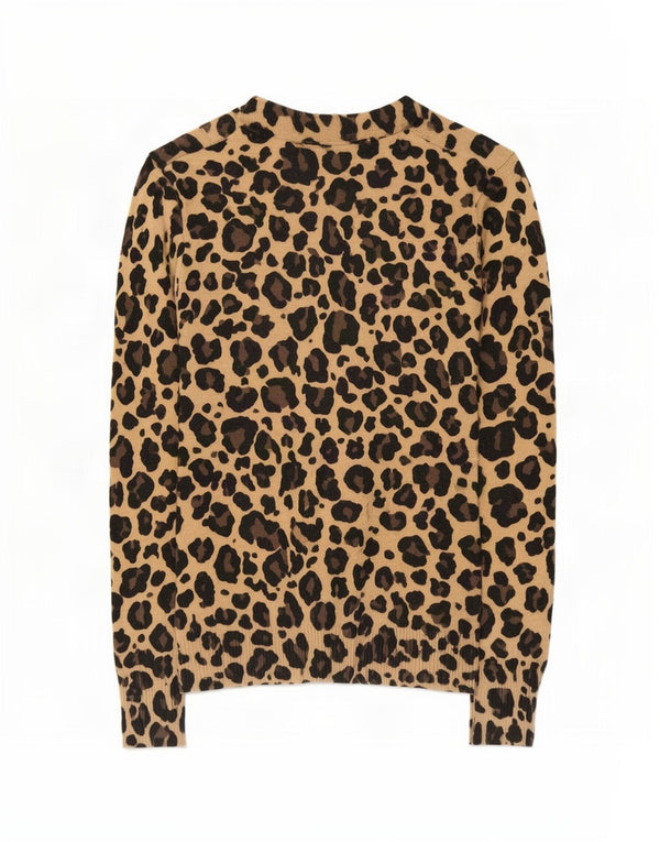 Γυναικεία ζακέτα Gap UK 10 Small Brown Animal Print Βαμβάκι