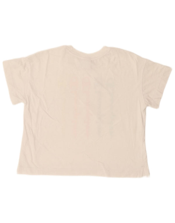 Champion Womens Crop Graphic T-Shirt Top UK 14 Medium White