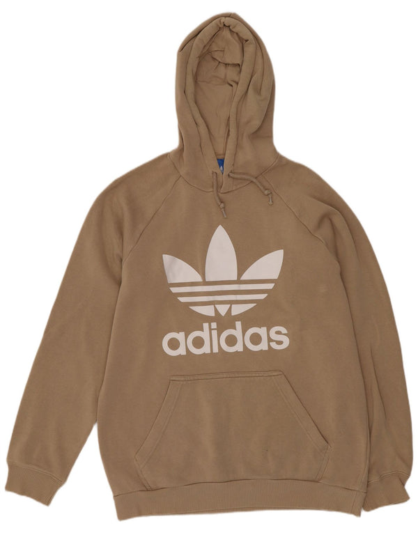 Ανδρικό γραφικό κουκούλα Adidas, μεσαίο μπεζ βαμβακερό