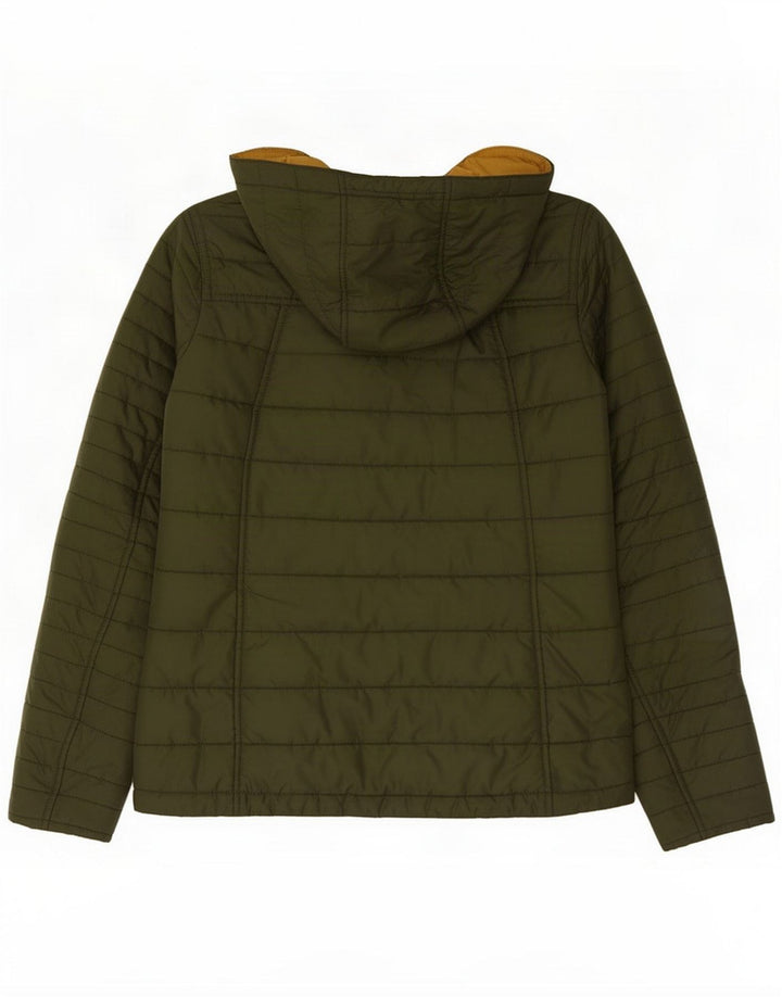 Barbour Womens Hooded Padded Jacket UK 8 Small Green Polyester