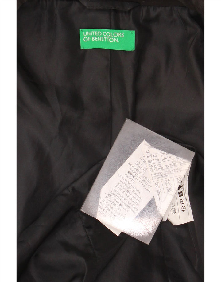 BENETTON Γυναικείο σακάκι 1 κουμπιού UK 8 Small Black Polyester