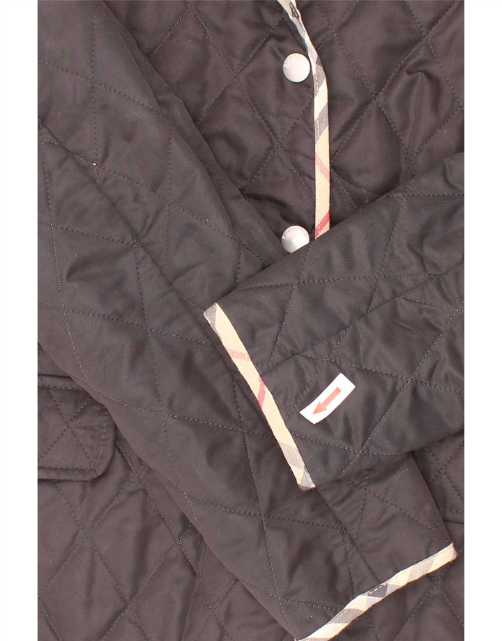 Burberry Girls Quilted Jacket 11-12 Years Black Polyester