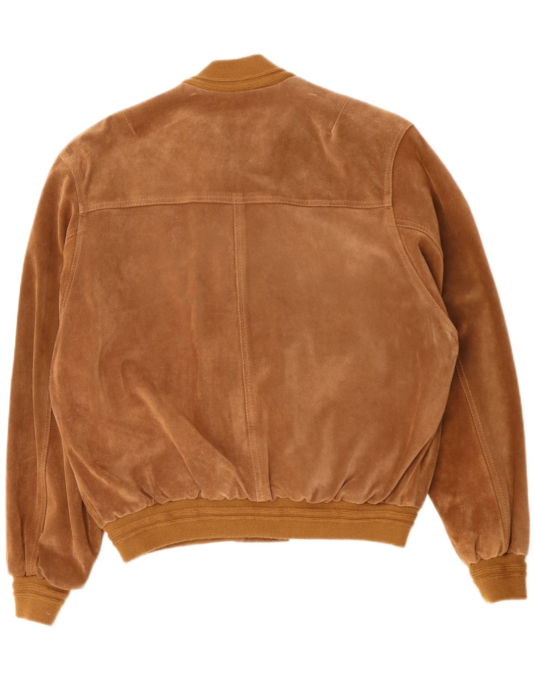 VINTAGE Ανδρικό Suede Bomber Jacket IT 50 Large Brown Δερμάτινο