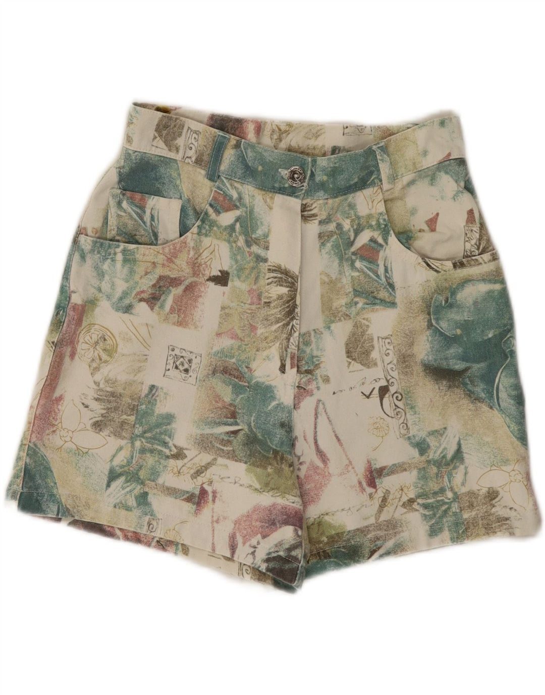 Vintage γυναικείο casual σορτς UK 12 Medium W26 Πολύχρωμο Floral