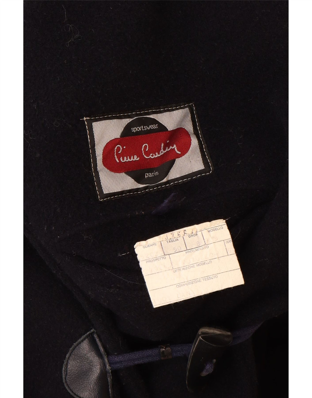 Pierre Cardin Ανδρικό παλτό Duffle με κουκούλα IT 50 Large Navy Blue Wool