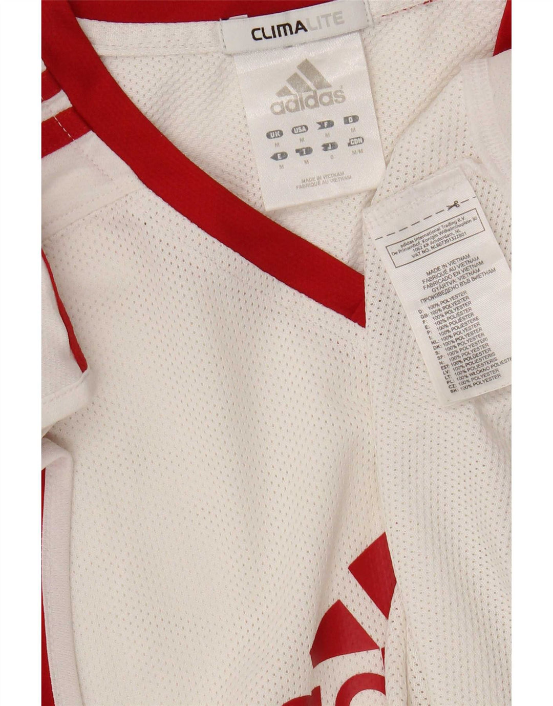 Ανδρικό γραφικό γιλέκο Adidas Climalite Top Medium White Colorblock Πολυεστέρας