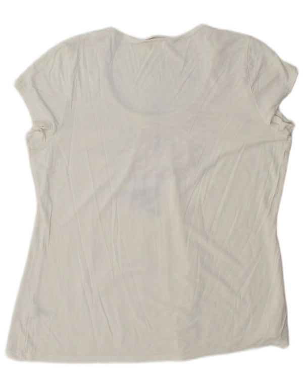 Marks & Spencer Γυναικείο T-Shirt Top UK 16 Large White Viscose