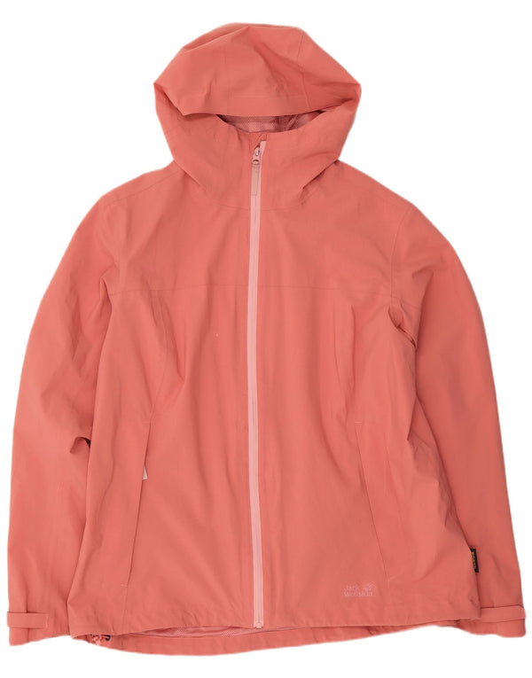 Jack Wolfskin Γυναικείο μπουφάν βροχής με κουκούλα UK 18 XL Pink Polyester