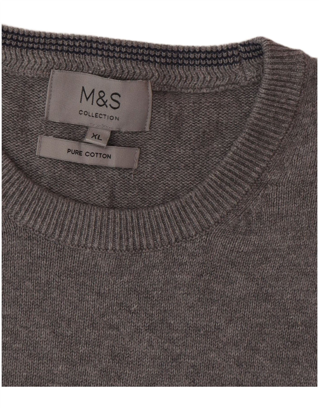 Marks & Spencer Ανδρικό πουλόβερ με λαιμόκοψη XL Γκρι