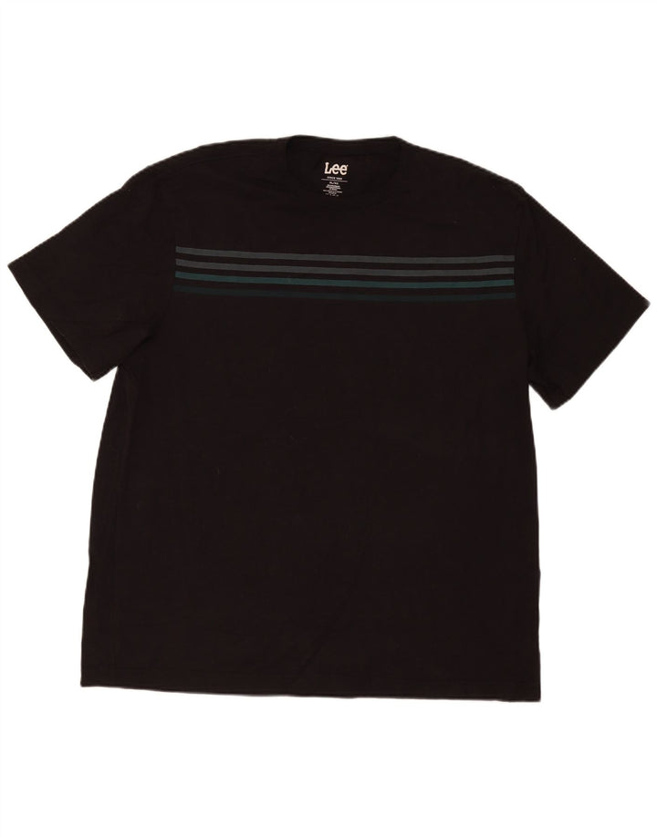 Lee Ανδρικό T-Shirt Top XL Μαύρο ριγέ βαμβακερό