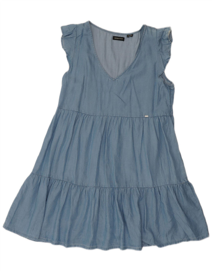 Superdry Γυναικείο Φόρεμα A-Line UK 12 Medium Blue Lyocell
