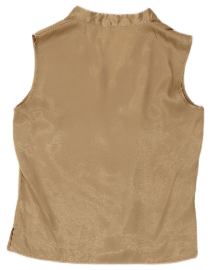 Marks & Spencer Γυναικεία Αμάνικη Μπλούζα Τοπ UK 10 Small Gold Polyester