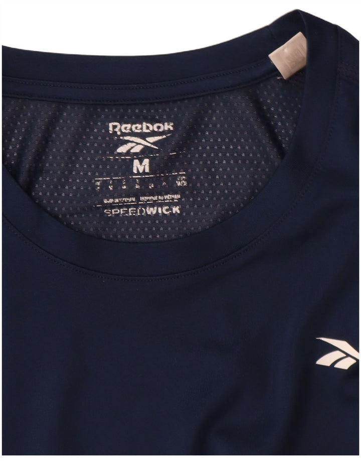 Ανδρικό T-Shirt Reebok Speedwick Top Medium Navy Blue Polyester