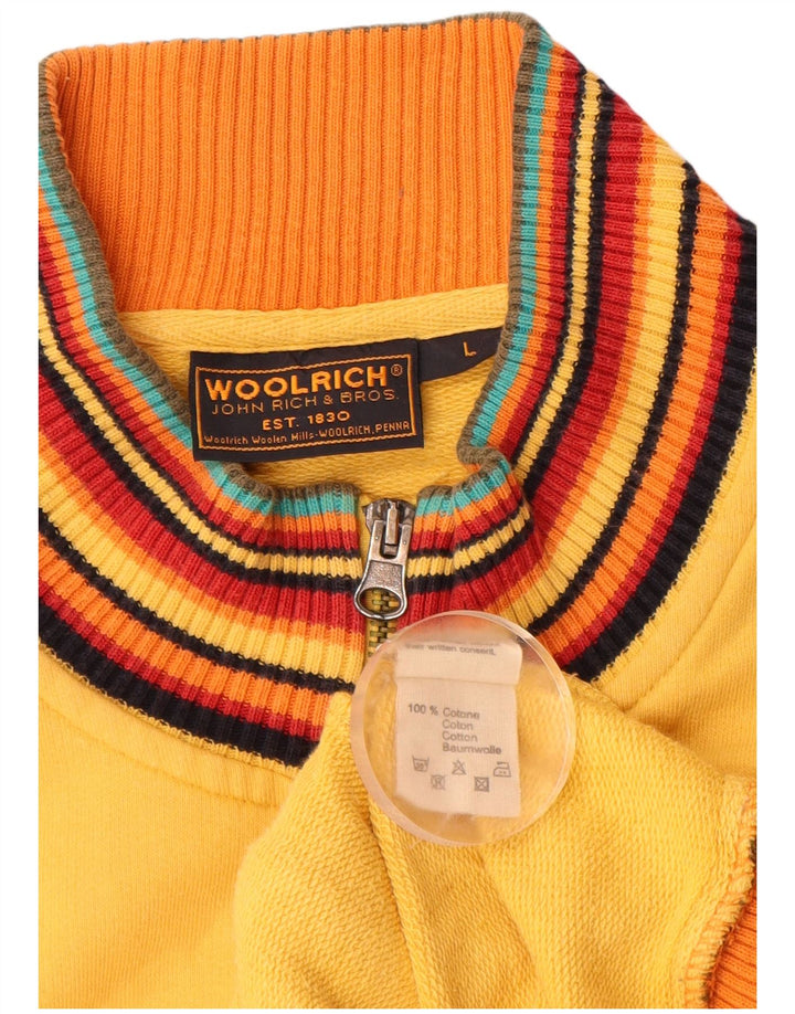 WOOLRICH Γυναικεία φόρμα φόρμας γραφικά Top Jacket UK 14 μεγάλο κίτρινο βαμβακερό
