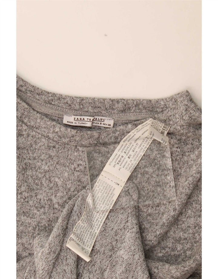 Zara Γυναικεία Trafaluc Oversized Top μακρυμάνικο UK 10 Small Grey Flecked