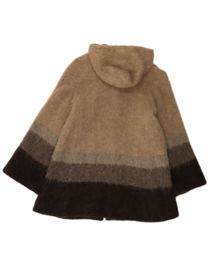 Alafoss Icewool γυναικείο πανωφόρι με κουκούλα UK 14 Medium Beige Colourblock
