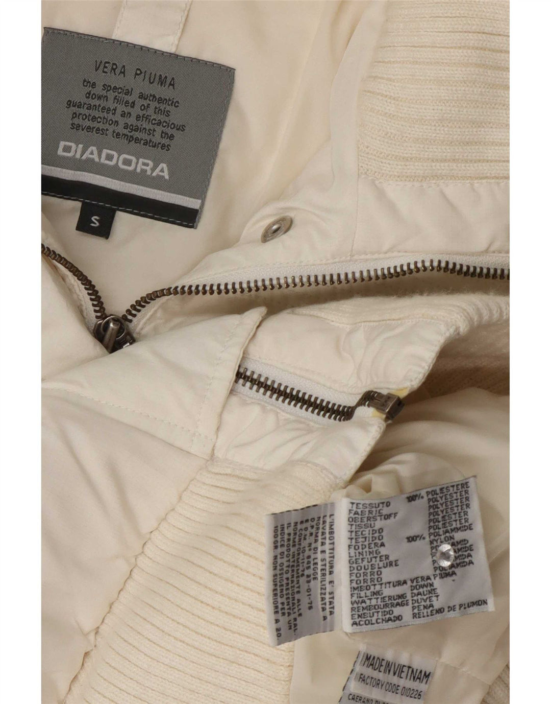 Diadora Γυναικείο μπουφάν με κουκούλα Bomber padded UK 10 Small White Polyester