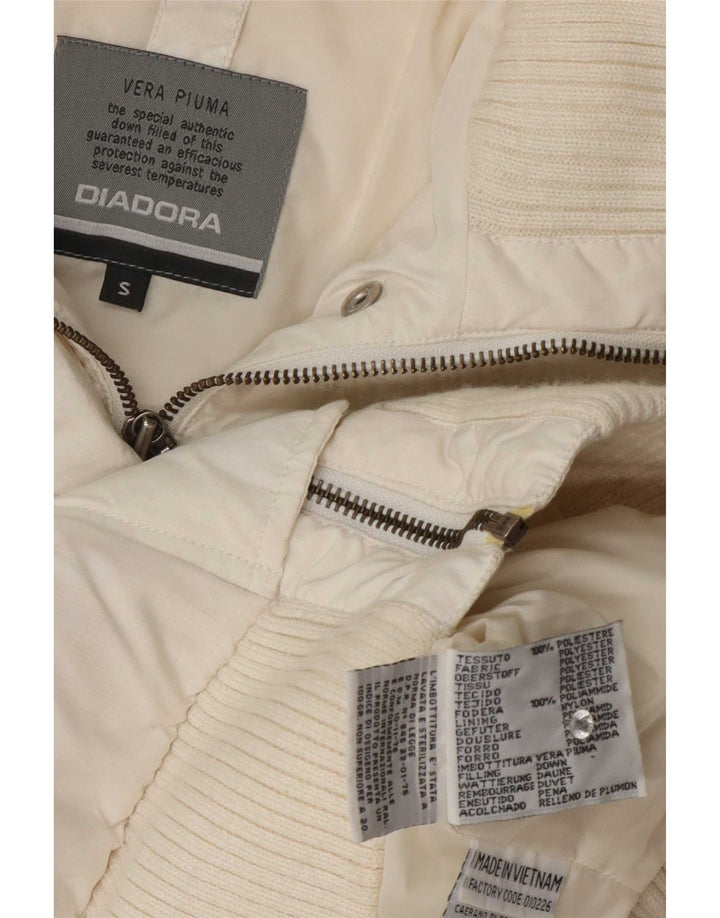 Diadora Γυναικείο μπουφάν με κουκούλα Bomber padded UK 10 Small White Polyester