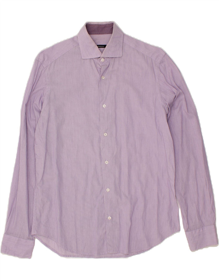 ROCCOBAROCCO Mens Shirt Size 15 38 Medium Purple Pinstripe Cotton Vintage Roccobarocco and Second-Hand Roccobarocco from Messina Hembry 