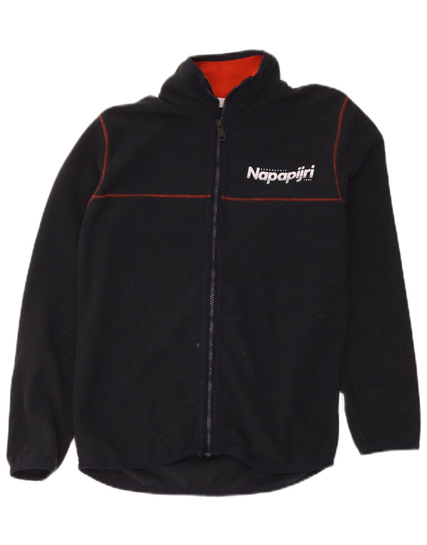 Napapijri Boys Graphic Fleece Jacket 13-14 ετών Μαύρο Πολυεστέρας