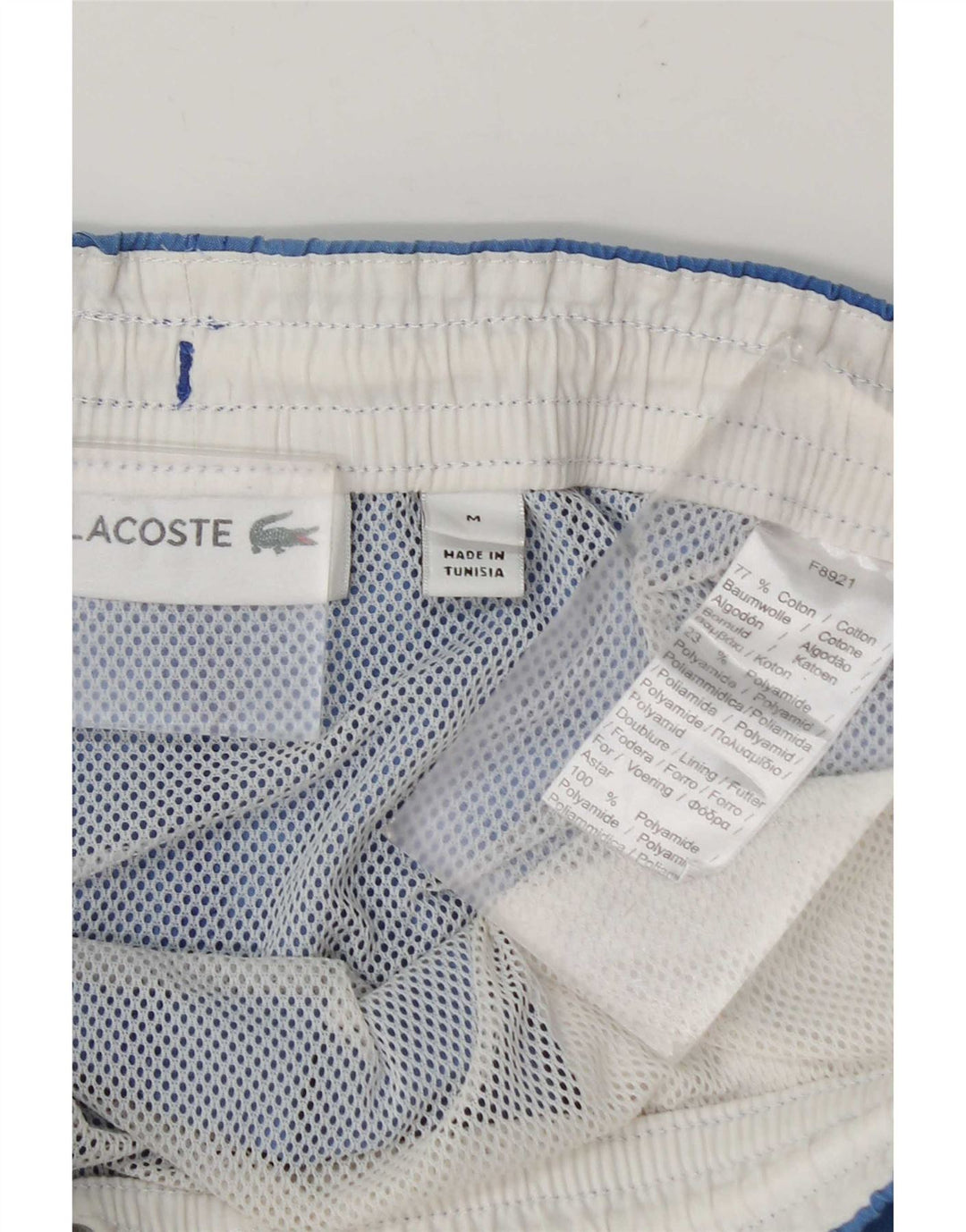 Ανδρικό σορτς κολύμβησης Lacoste, μεσαίο μπλε βαμβακερό