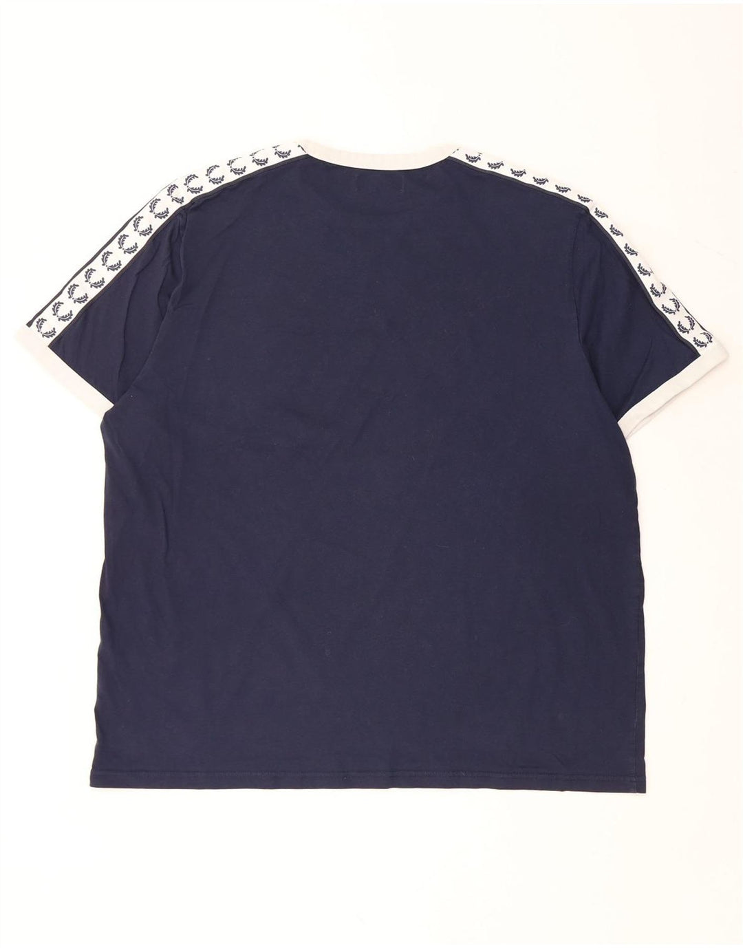 FRED PERRY Ανδρικό γραφικό T-shirt Top 3XL Navy Blue Colorblock Βαμβακερό