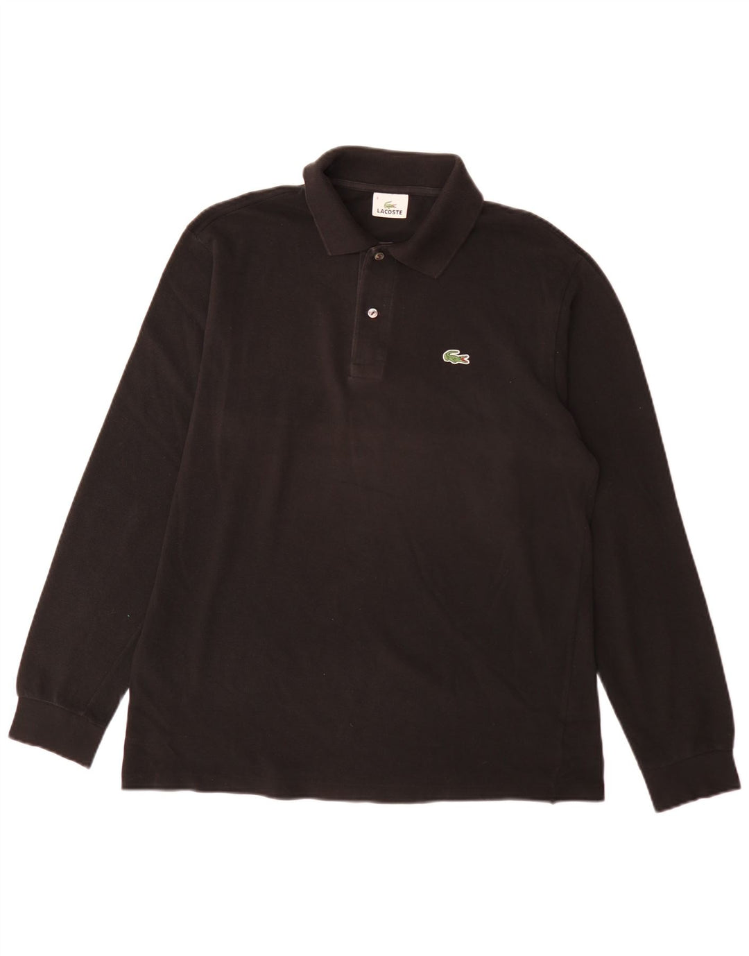 Lacoste Ανδρικό μακρυμάνικο μπλουζάκι πόλο με κανονική εφαρμογή, Μέγεθος 4 Μεσαίο μαύρο βαμβακερό