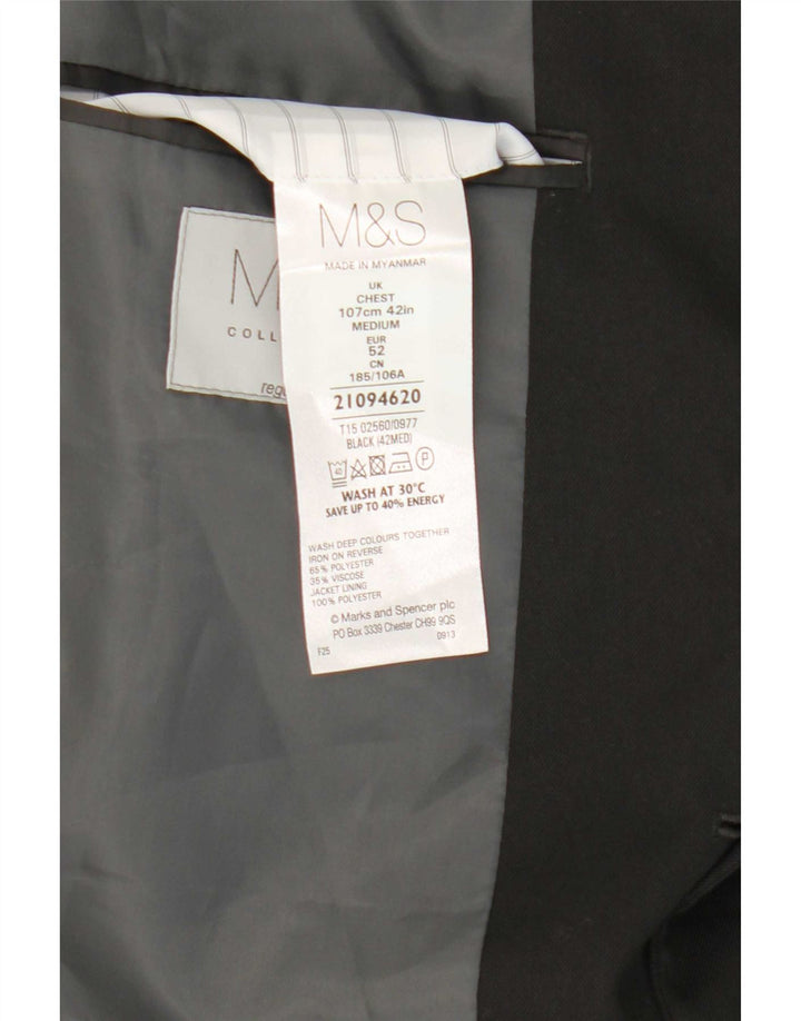 Marks & Spencer Ανδρικό μπουφάν blazer UK 42 μεγάλο μαύρο πολυεστέρα