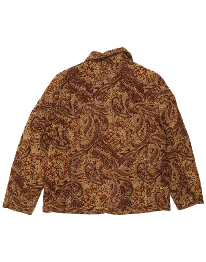 Γυναικείο καπιτονέ μπουφάν VINTAGE UK 16 Large Brown Paisley Viscose