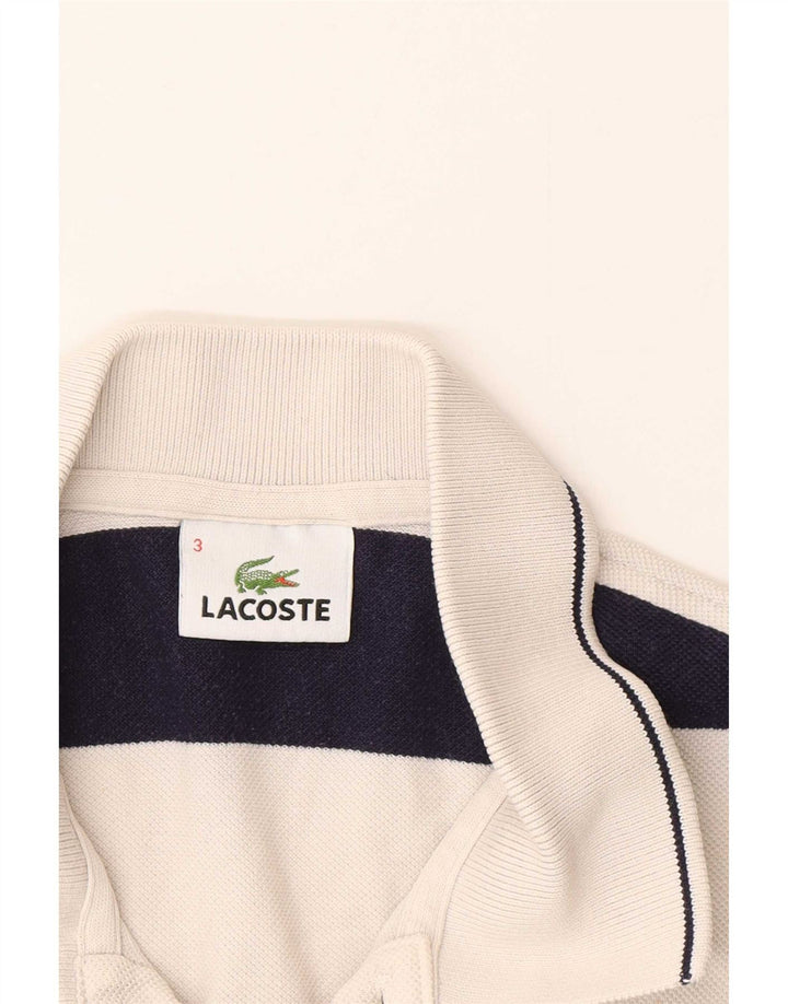 Ανδρικό πουκάμισο πόλο Lacoste, μέγεθος 3, μικρό λευκό ριγέ