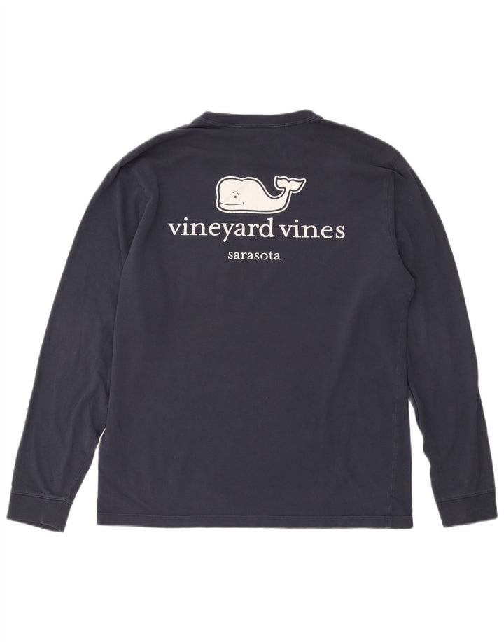 Vineyard Vines Ανδρικό γραφικό τοπ Μακρυμάνικο Μικρό Navy Blue από βαμβάκι