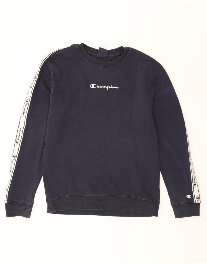 Ανδρικό γραφικό φούτερ Champion Jumper Medium Navy Blue Colourblock Βαμβακερό