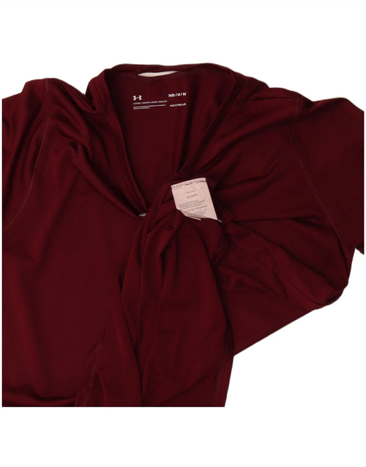 Under Armour Γυναικείο T-Shirt Top UK 12 Medium Red Polyester Sports