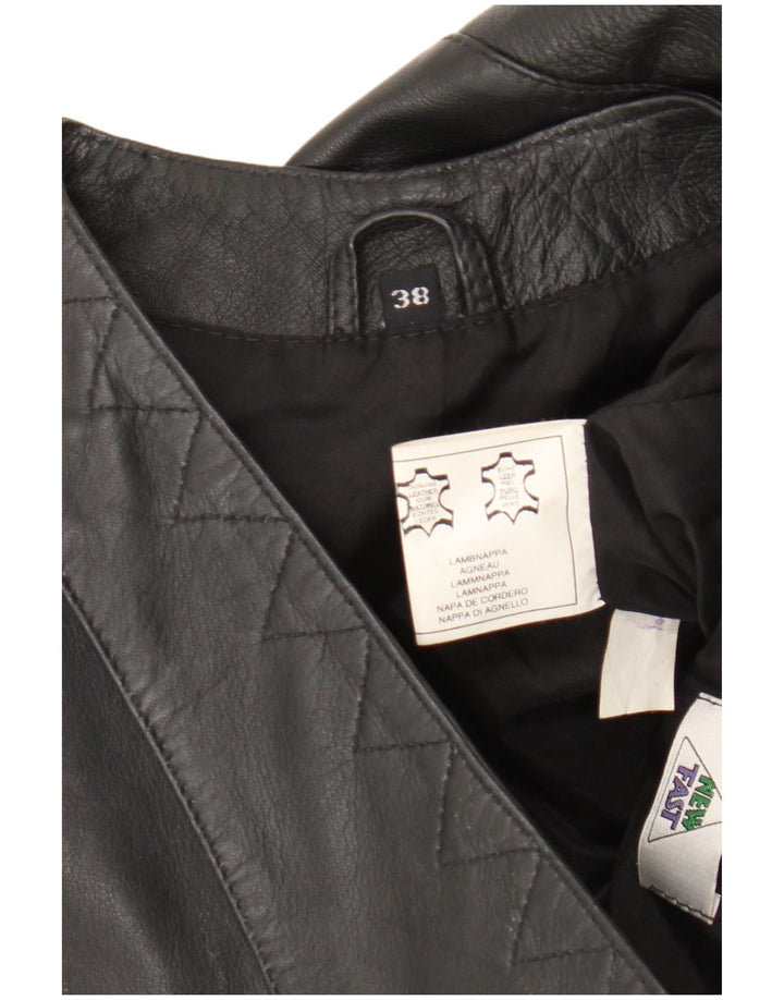 Νέο Γρήγορο Γυναικείο Δερμάτινο Gilet EU 38 Medium Black Leather