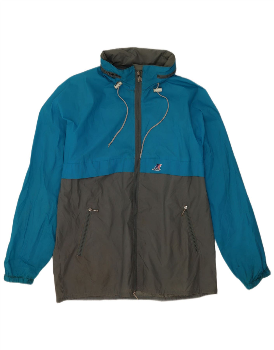 K-Way Ανδρικό μπουφάν βροχής UK 40 Large Blue Colourblock Polyamide