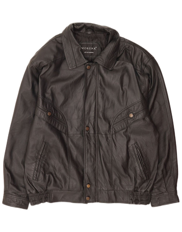 Morena Ανδρικό Δερμάτινο Μπουφάν UK 42 XL Μαύρο Δερμάτινο