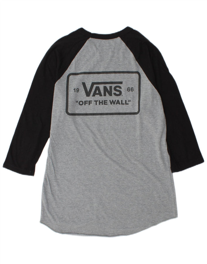 Vans Ανδρικό γραφικό μπλουζάκι 3/4 μανίκι μικρό γκρι βαμβακερό