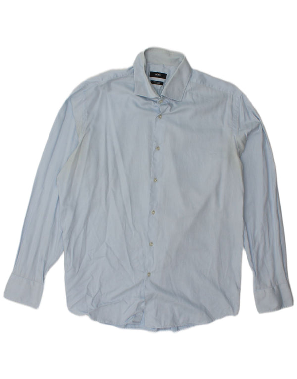 Ανδρικό πουκάμισο Hugo Boss Regular Fit Size 44 17 1/2 XL Blue Cotton