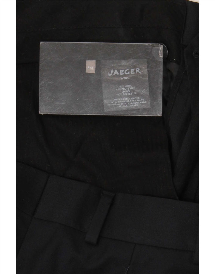 Ανδρικό ίσιο casual παντελόνι Jaeger W36 L33 Navy Blue Wool
