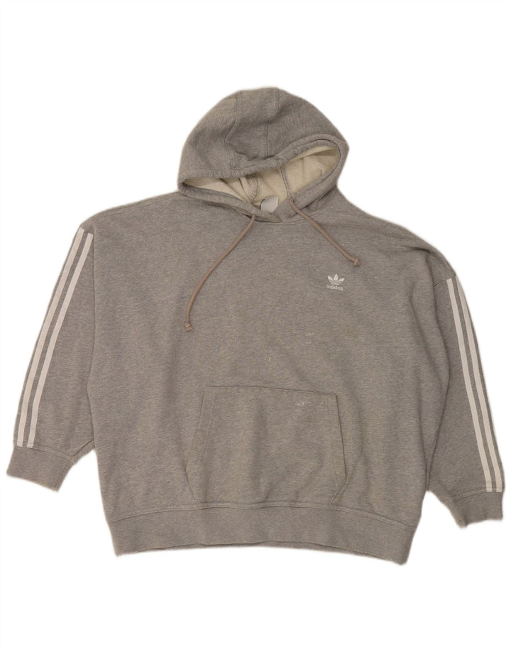 Adidas Γυναικείο Hoodie Jumper UK 14 μεσαίου γκρι βαμβακερό