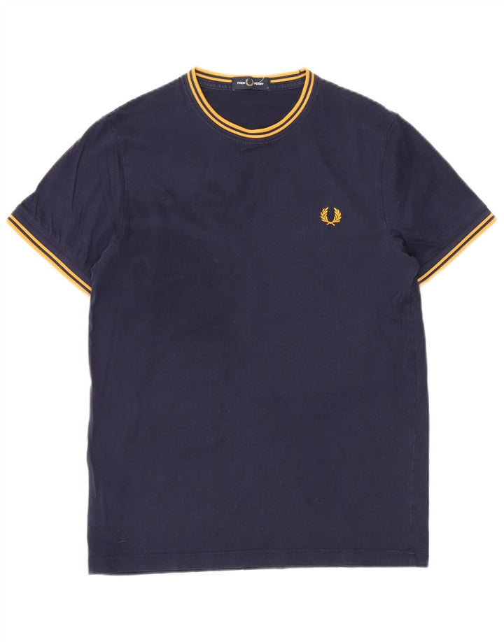 Fred Perry Ανδρικό T-Shirt Top Small Navy Blue Cotton