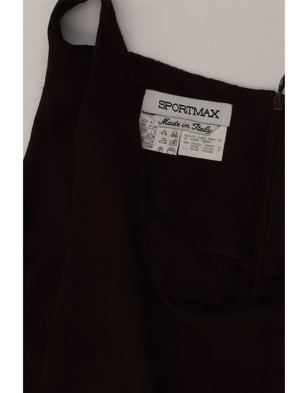 SPORTMAX Γυναικείο Αμάνικο Bodycon Φόρεμα UK 10 Small Burgundy Floral